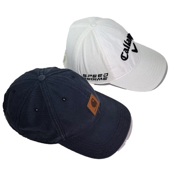 Lot Of 2 Callaway Embroidered Hat Carhartt Cap Patch Logo adjustable Strap - Picture 4 of 10